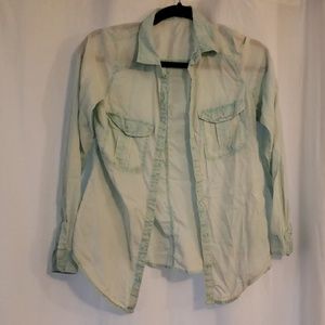 Small Light green button up shirt